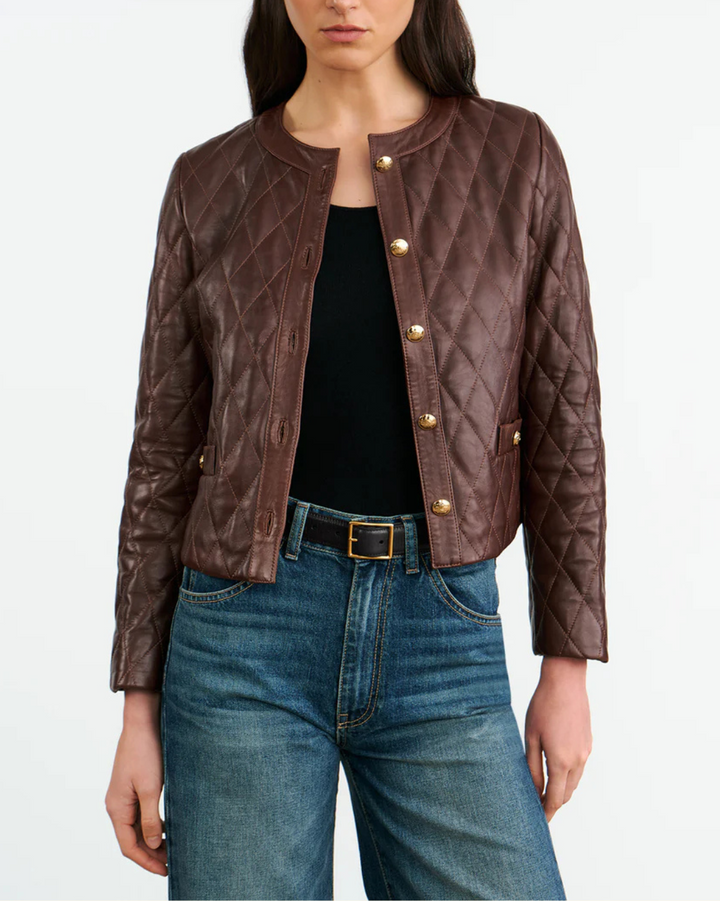 Amy Leather Jacket | Bordeaux