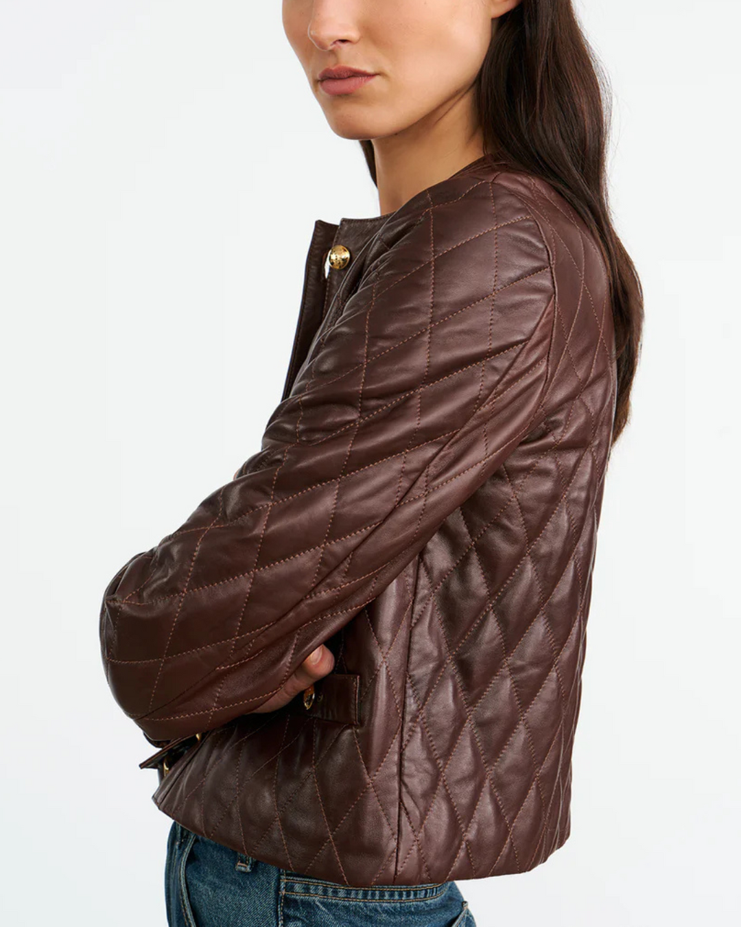 Amy Leather Jacket | Bordeaux