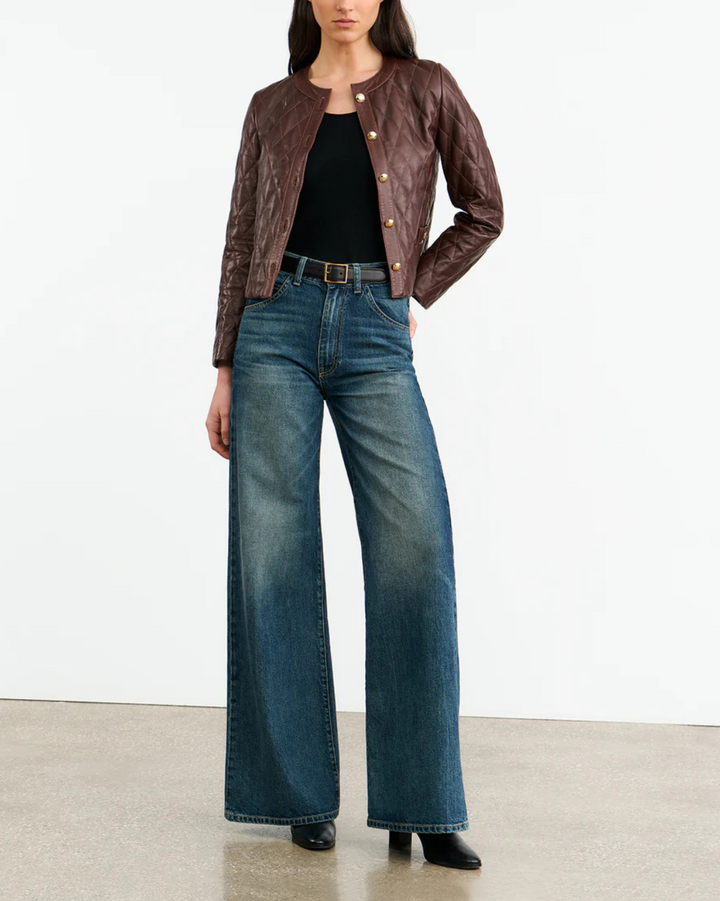 Amy Leather Jacket | Bordeaux