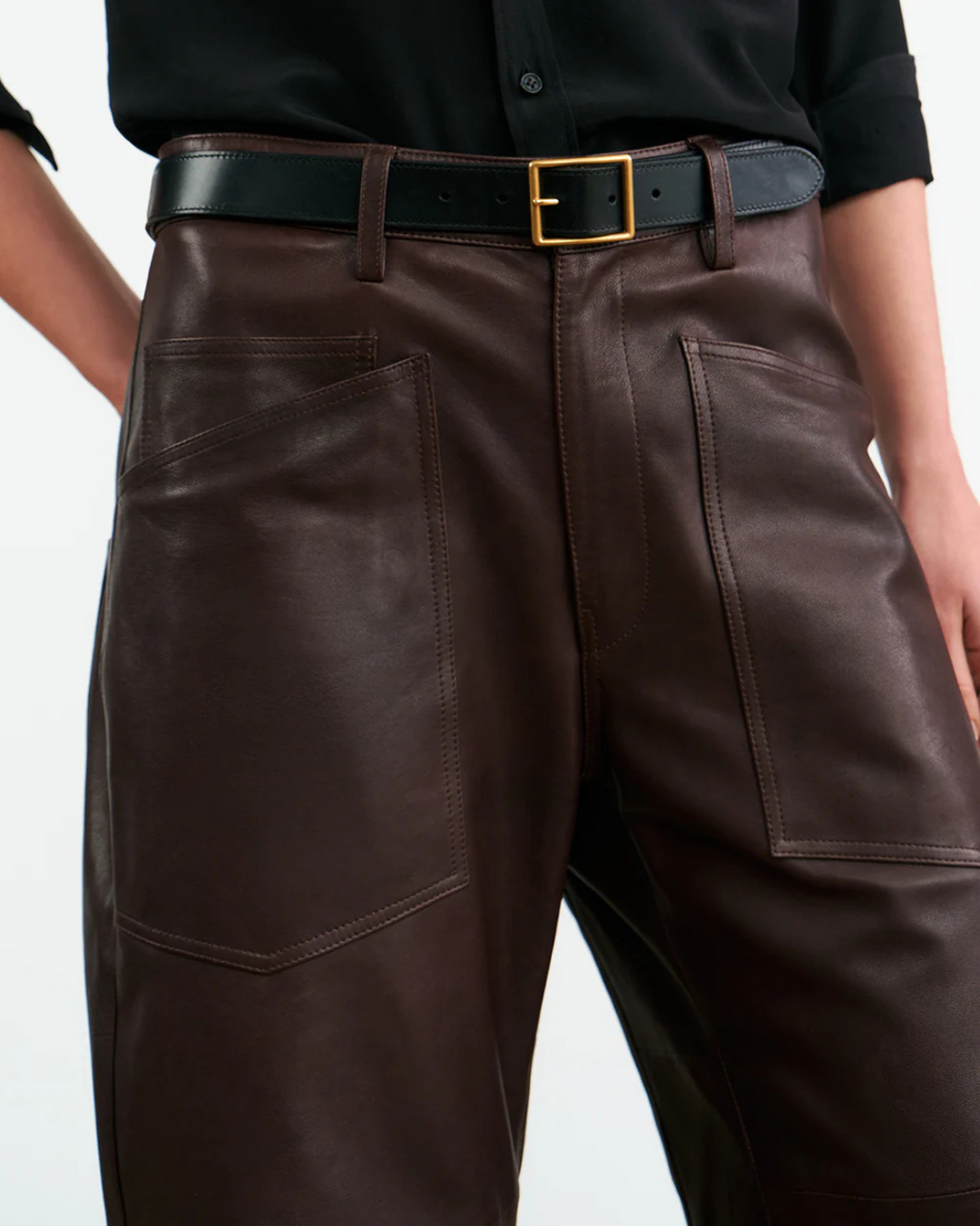 Shon Leather Pant | Dark Brown