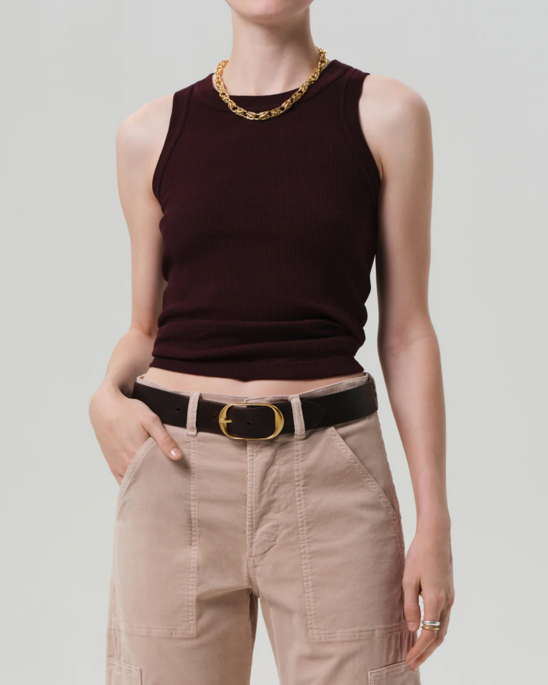 Isabel Rib Tank | Mahogany