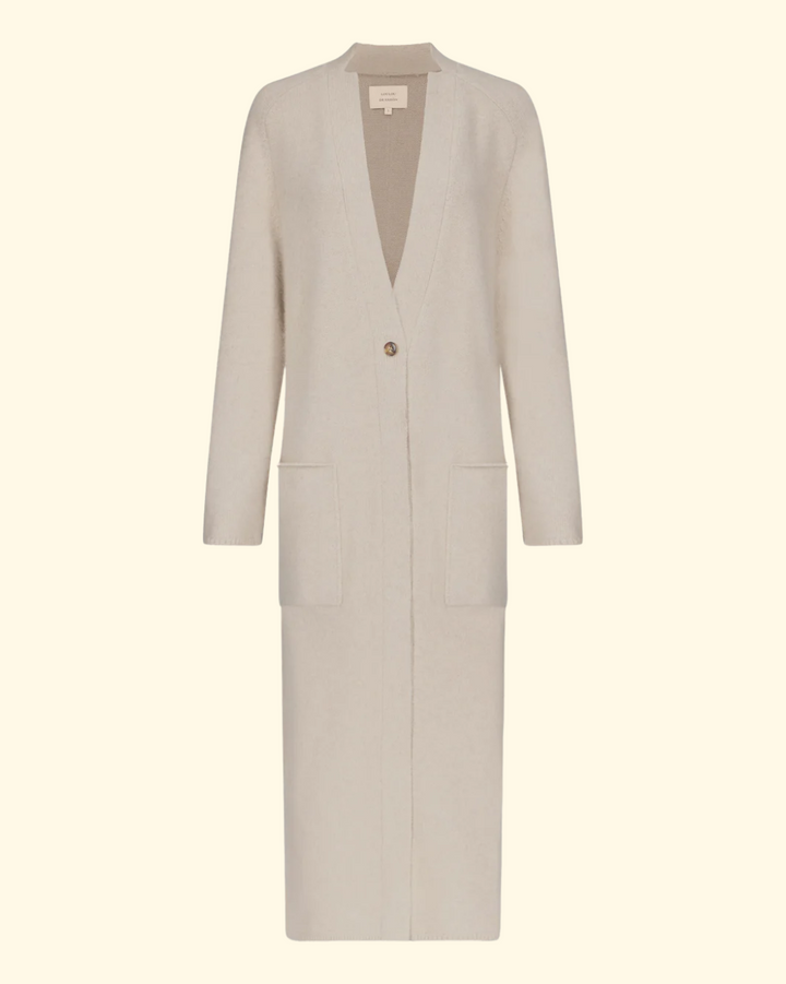 Smet Maxi Knit Cardigan | Stone Melange