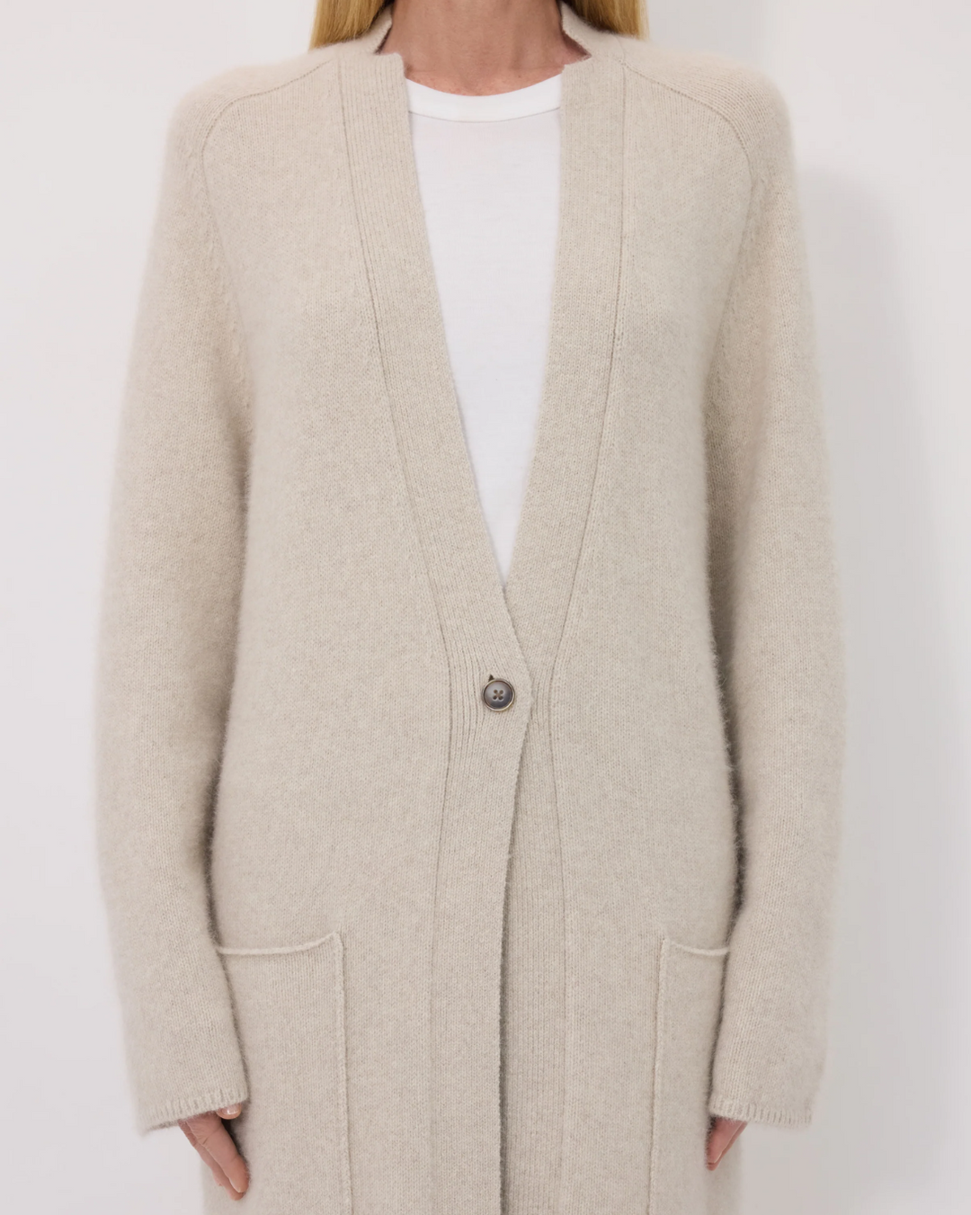 Smet Maxi Knit Cardigan | Stone Melange
