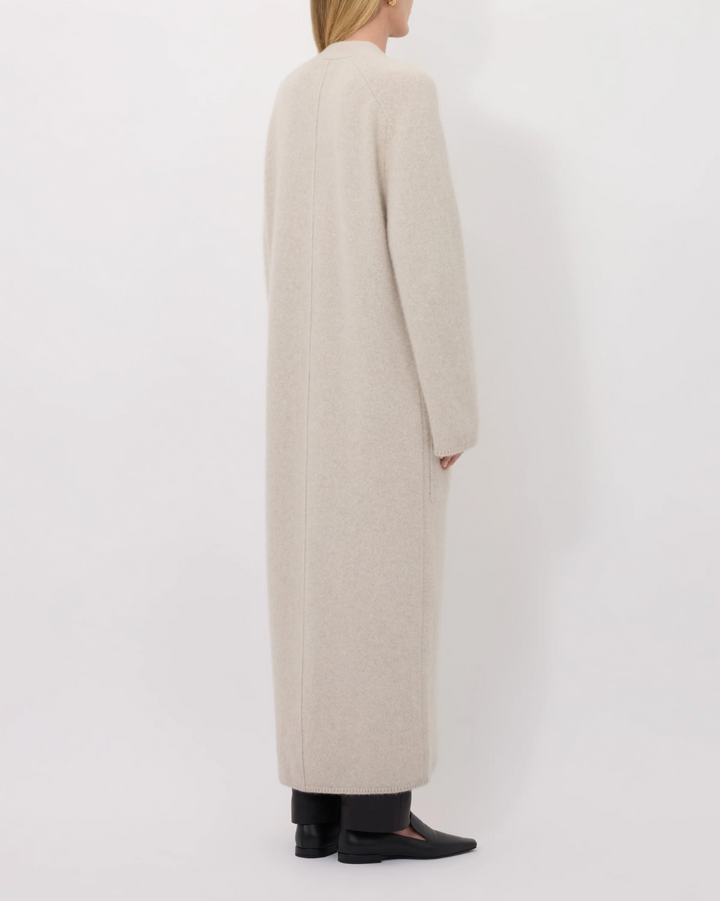 Smet Maxi Knit Cardigan | Stone Melange