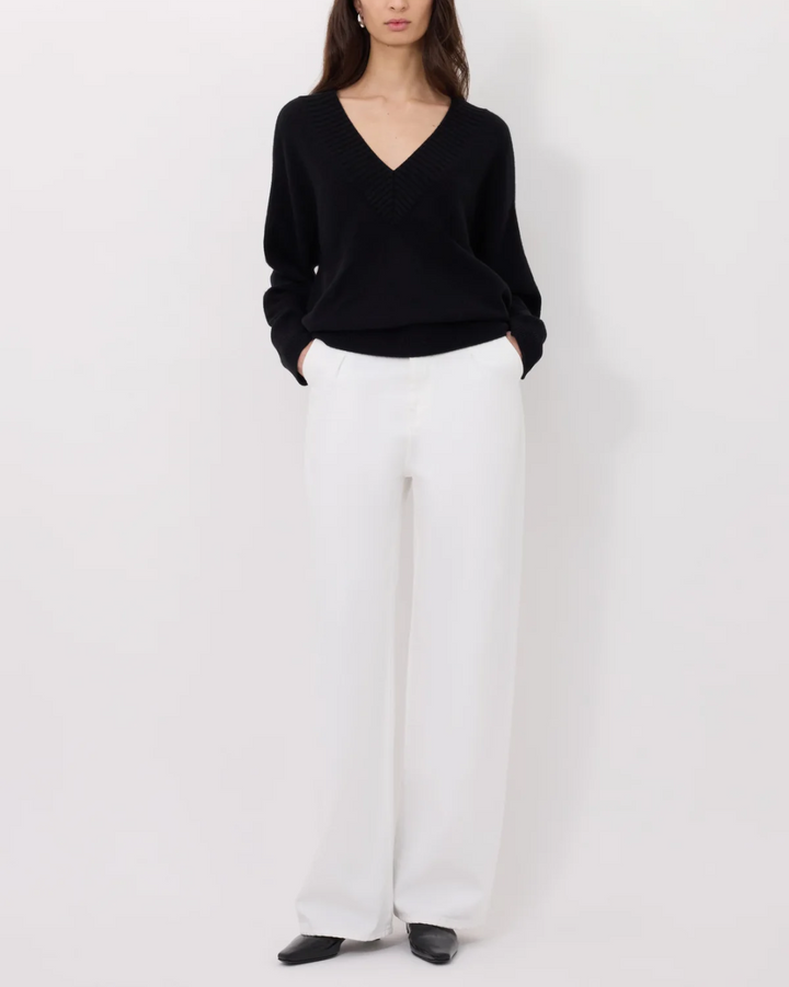 Sage V Neck Sweater | Black