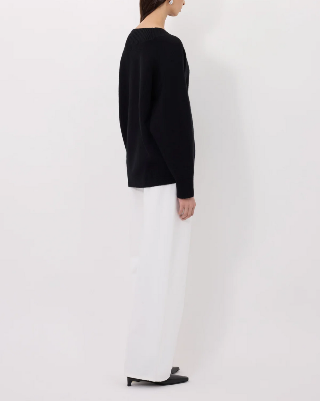 Sage V Neck Sweater | Black
