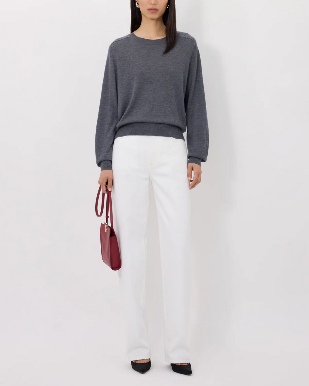 Angus Fine Knit Sweater | Anthracite Melange
