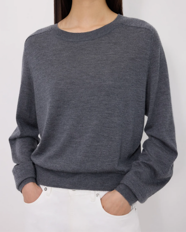 Angus Fine Knit Sweater | Anthracite Melange