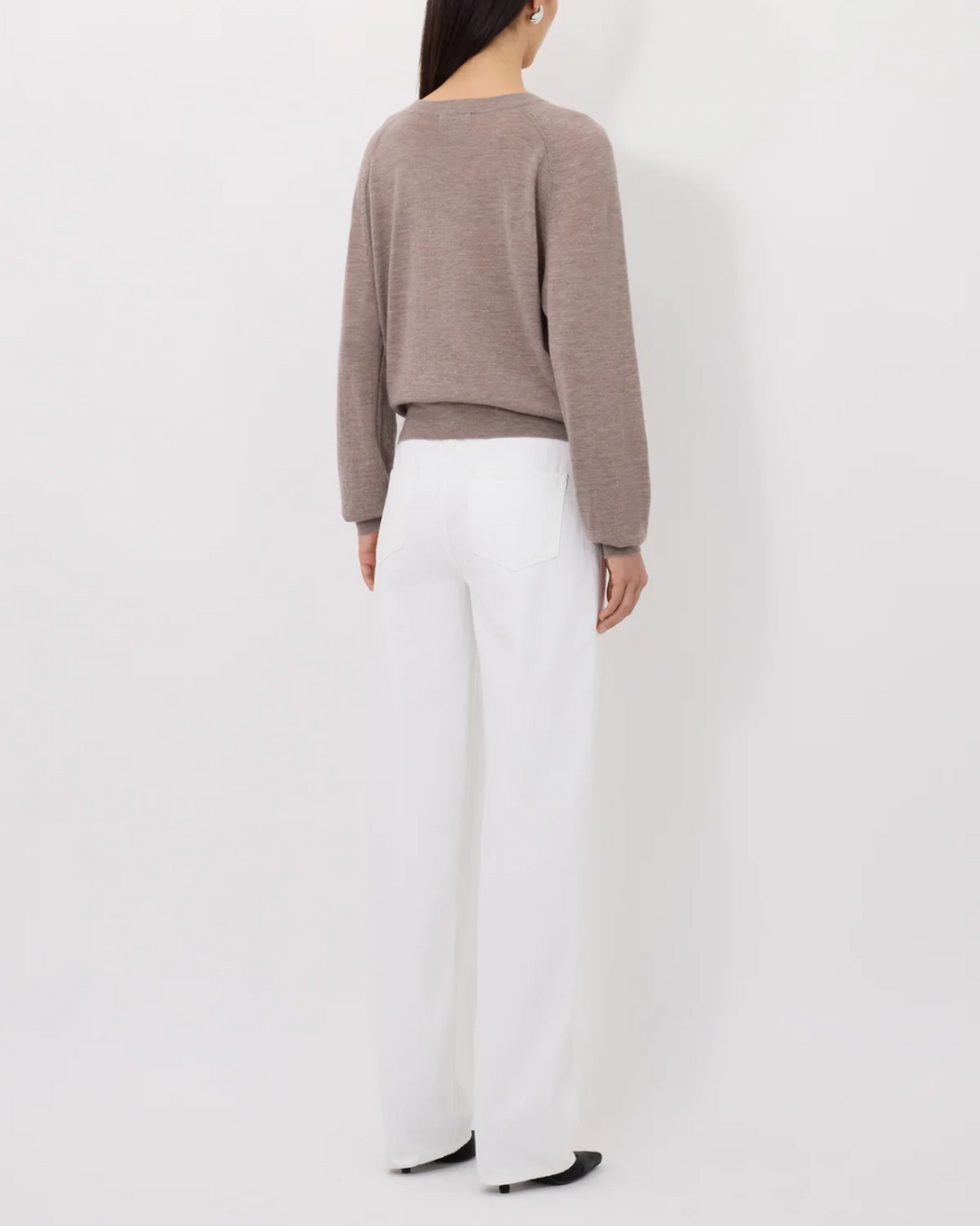 Angus Fine Knit Sweater | Taupe Melange