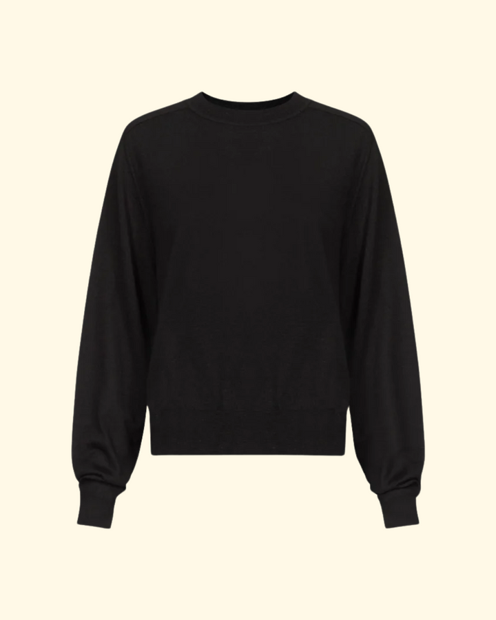 Angus Fine Knit Sweater | Black