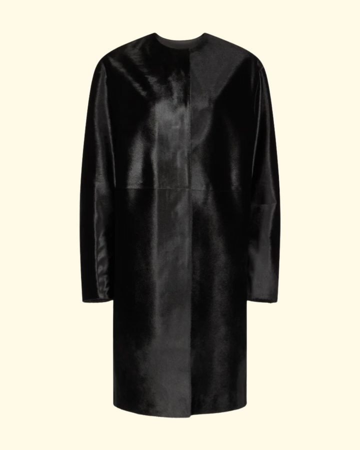 Miller Calfskin Coat | Black