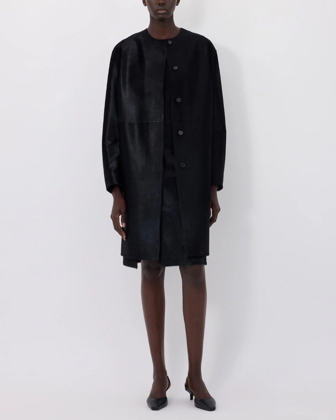 Miller Calfskin Coat | Black