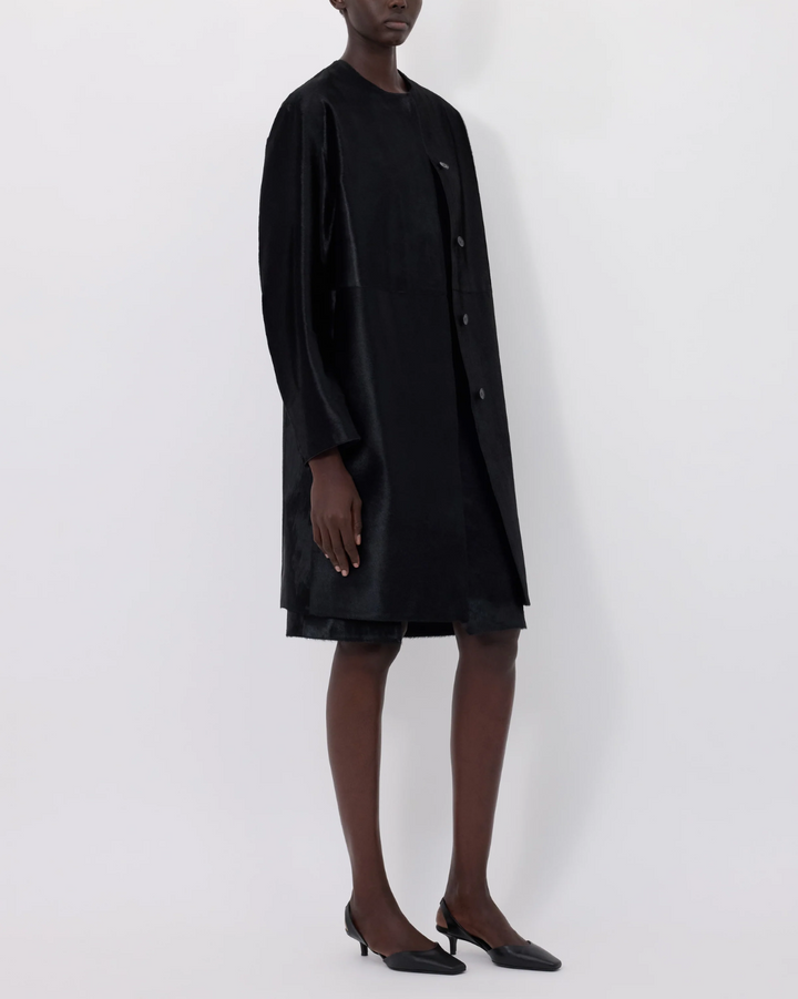 Miller Calfskin Coat | Black