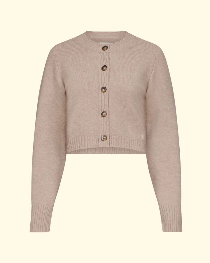 Zephir Cropped Cardigan | Beige Melange