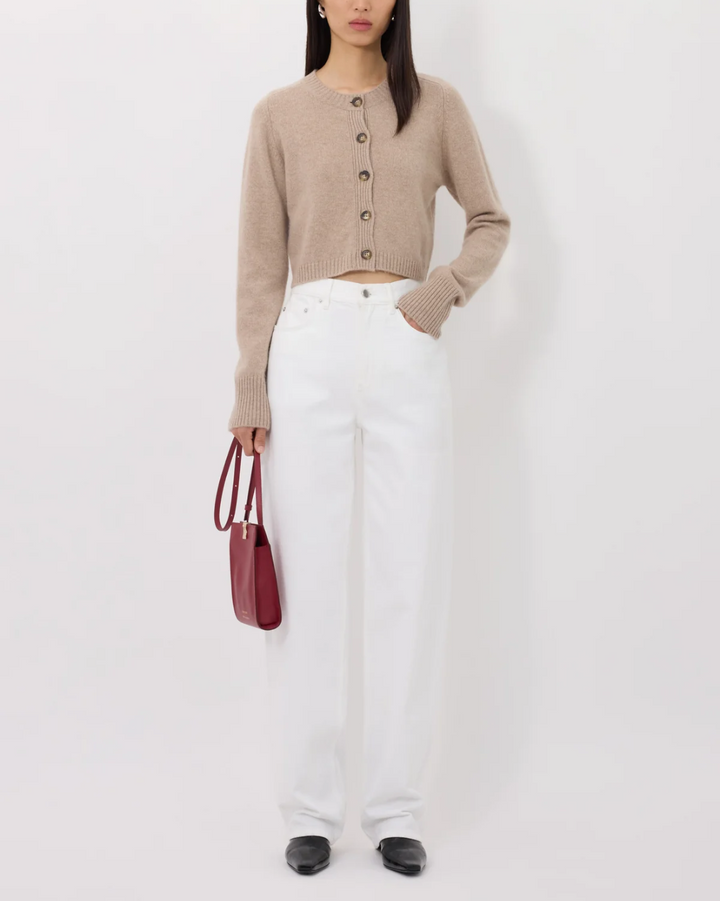 Zephir Cropped Cardigan | Beige Melange