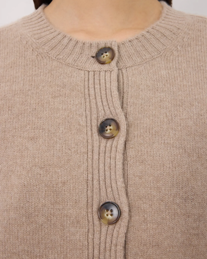 Zephir Cropped Cardigan | Beige Melange