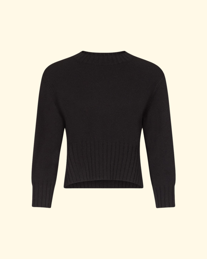 Mora Cropped Sweater | Black