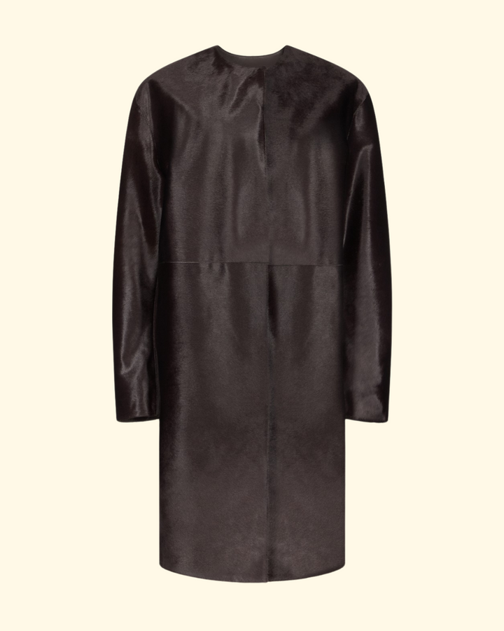 Miller Calfskin Coat | Coffee