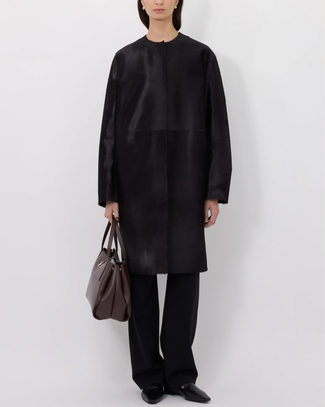 Miller Calfskin Coat | Coffee