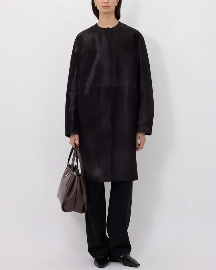 Miller Calfskin Coat | Coffee