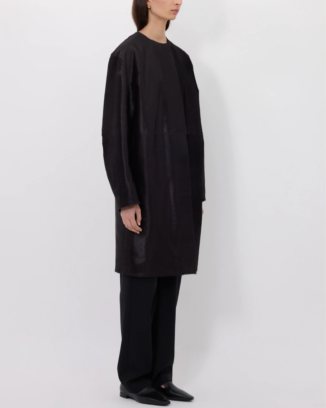 Miller Calfskin Coat | Coffee