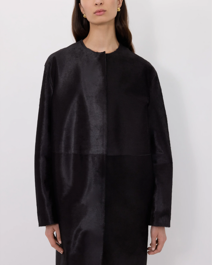 Miller Calfskin Coat | Coffee