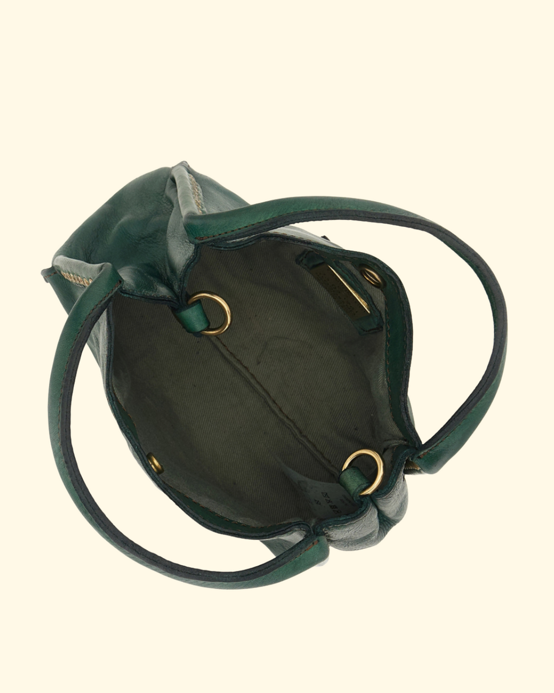 Lara Studded Shopping Bag | Green Bottle