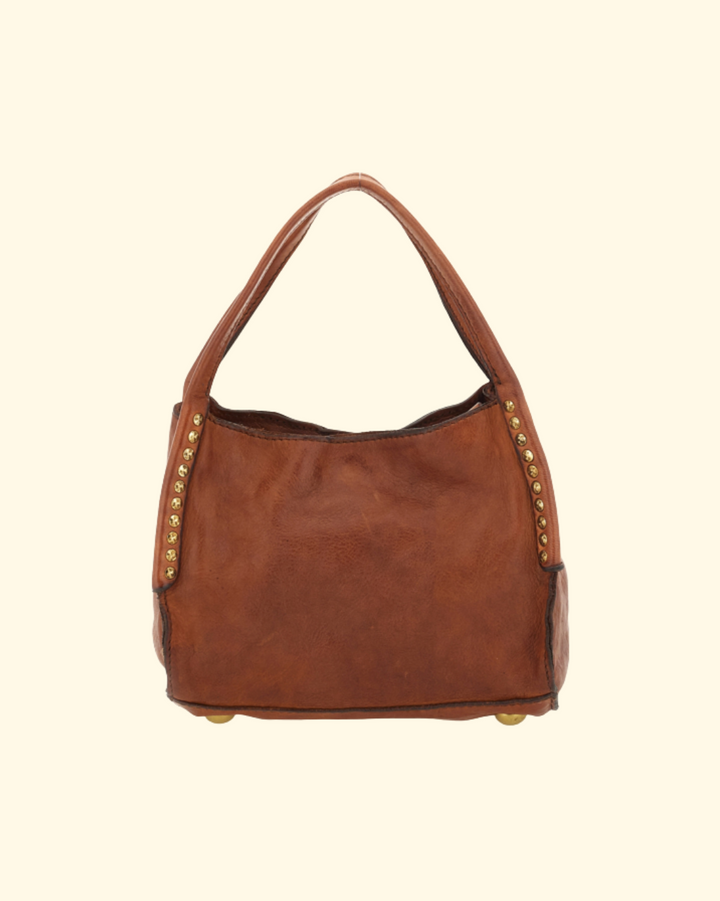 Lara Studded Shopping Bag | Cognac