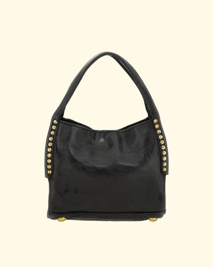 Lara Studded Shopping Bag | Black