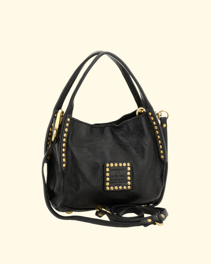 Lara Studded Shopping Bag | Black