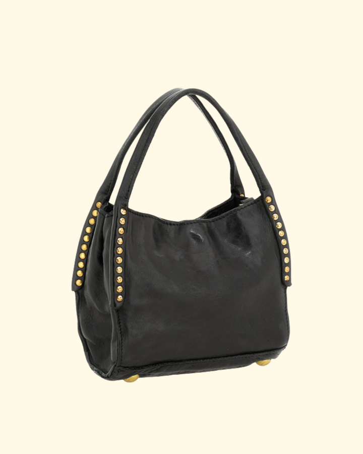 Lara Studded Shopping Bag | Black