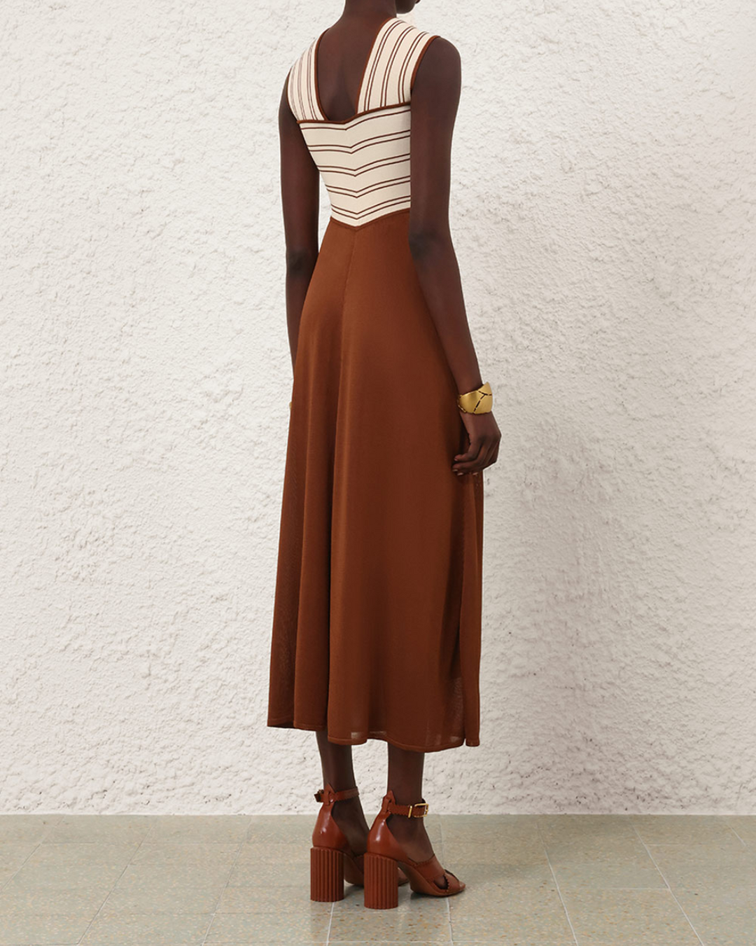 Hypnotic Halter Dress | Cream/Tan