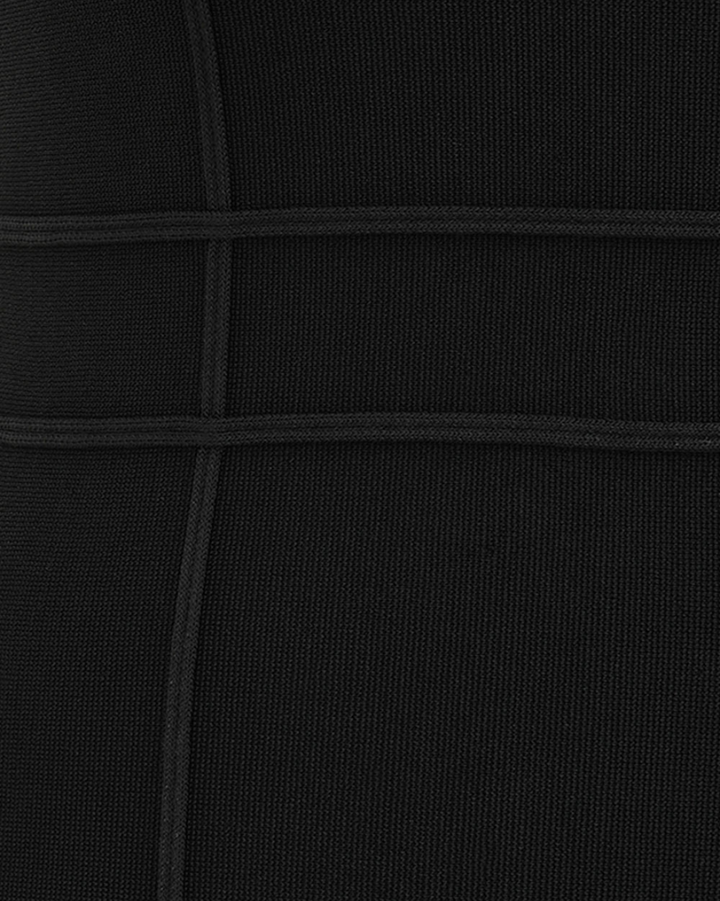 Hypnotic Sculptural Midi Dress | Black