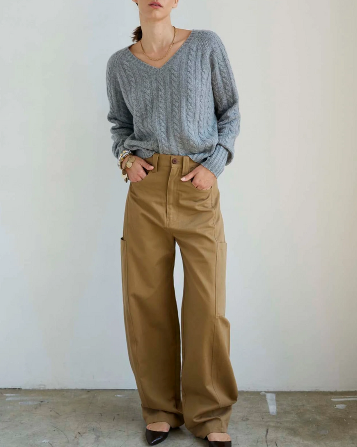 The Cable V Fave | Light Heather