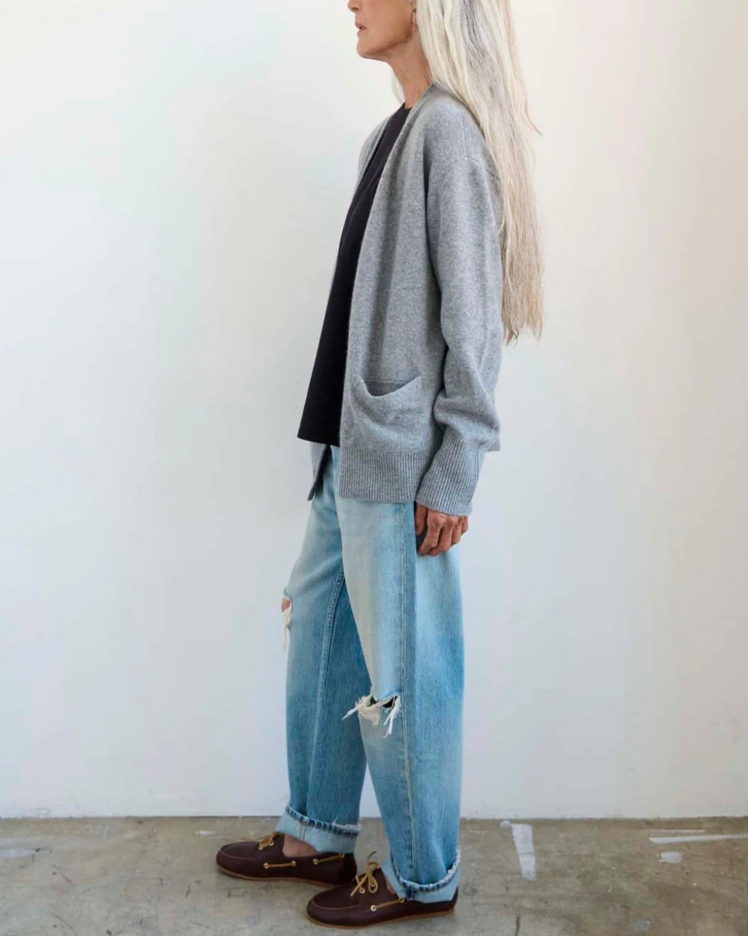 The Welt Pocket cardigan | Light Heather