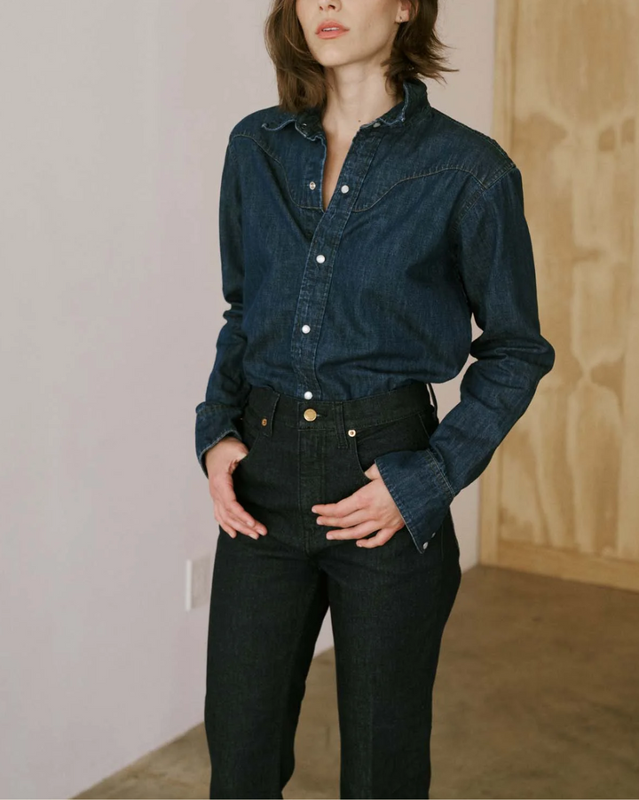 The Dolly Western Shirt | Rich Indigo