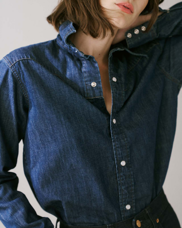 The Dolly Western Shirt | Rich Indigo