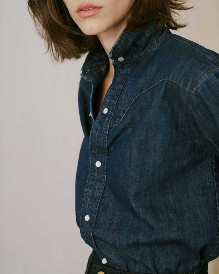The Dolly Western Shirt | Rich Indigo