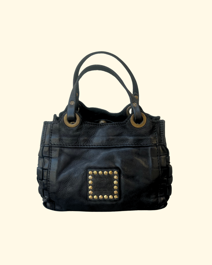 Flaviana Woven Shopping Bag | Black