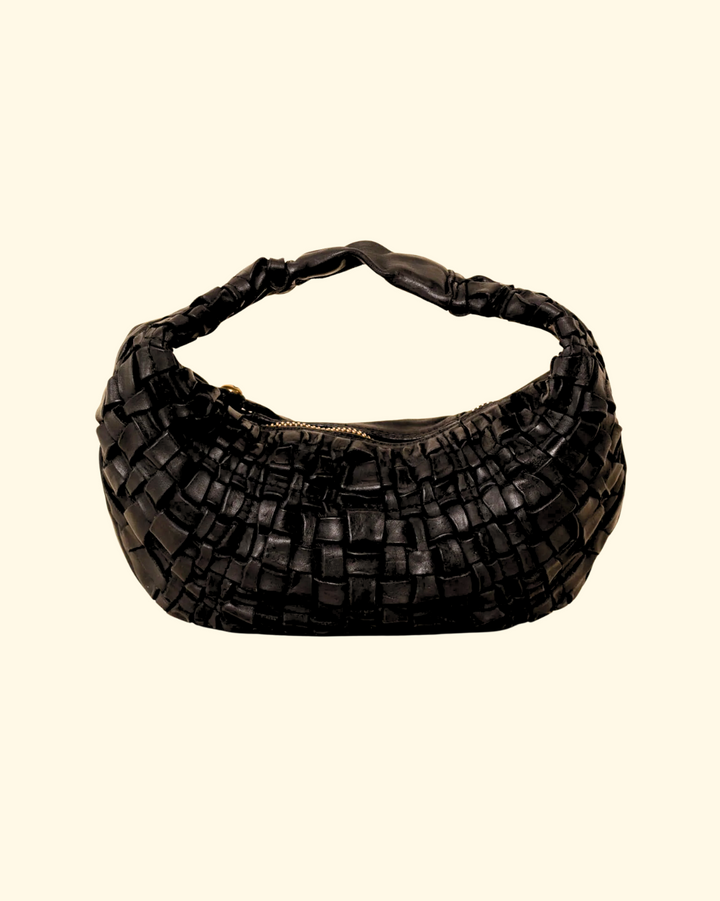 Marisa Woven Shoulder Bag | Black