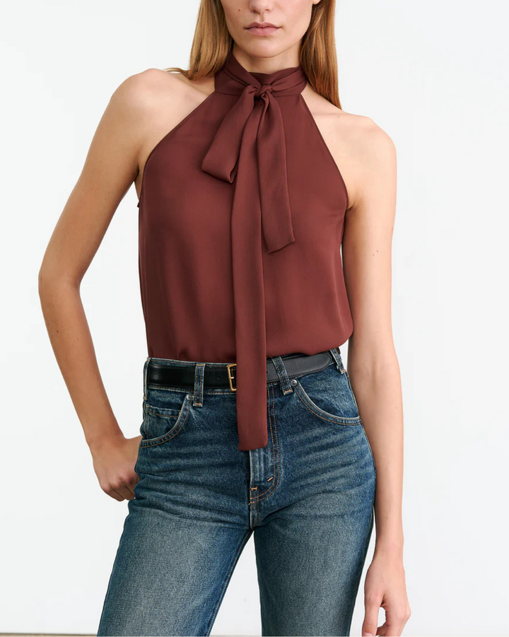 Alla Halterneck Top | Burgandy