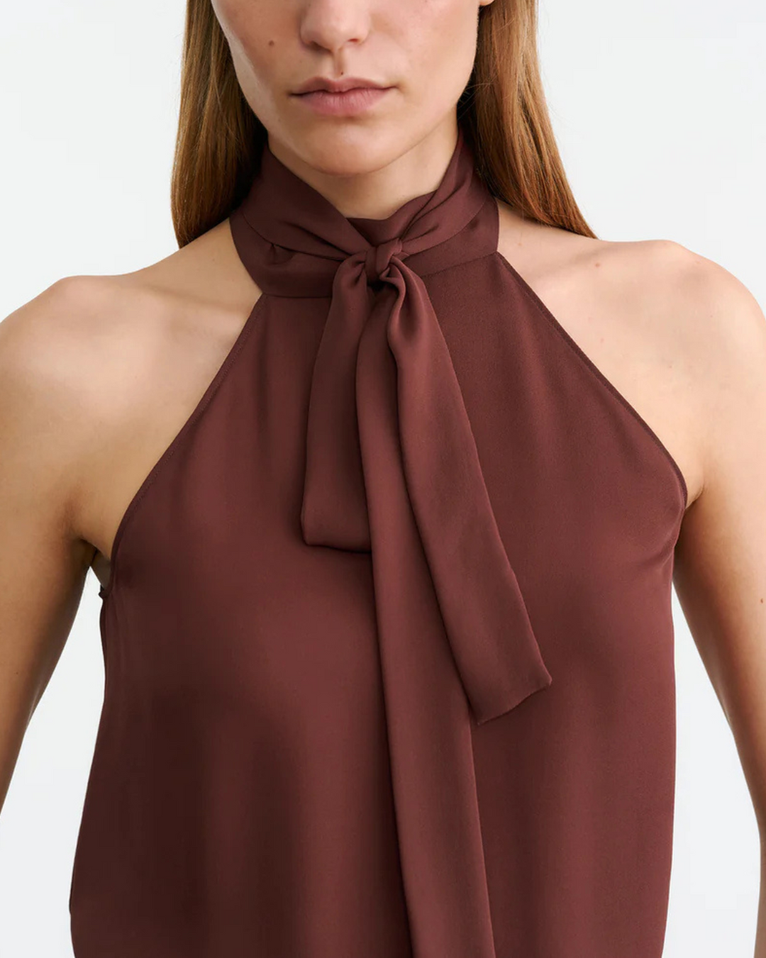Alla Halterneck Top | Burgandy