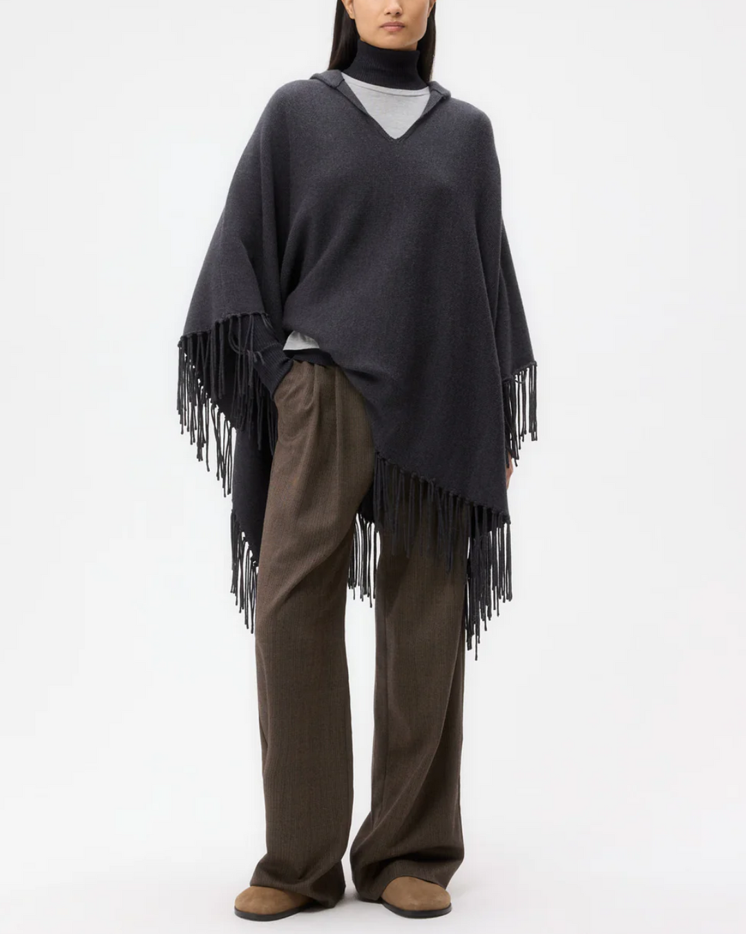 Take Me Home Poncho | Charcoal Grey