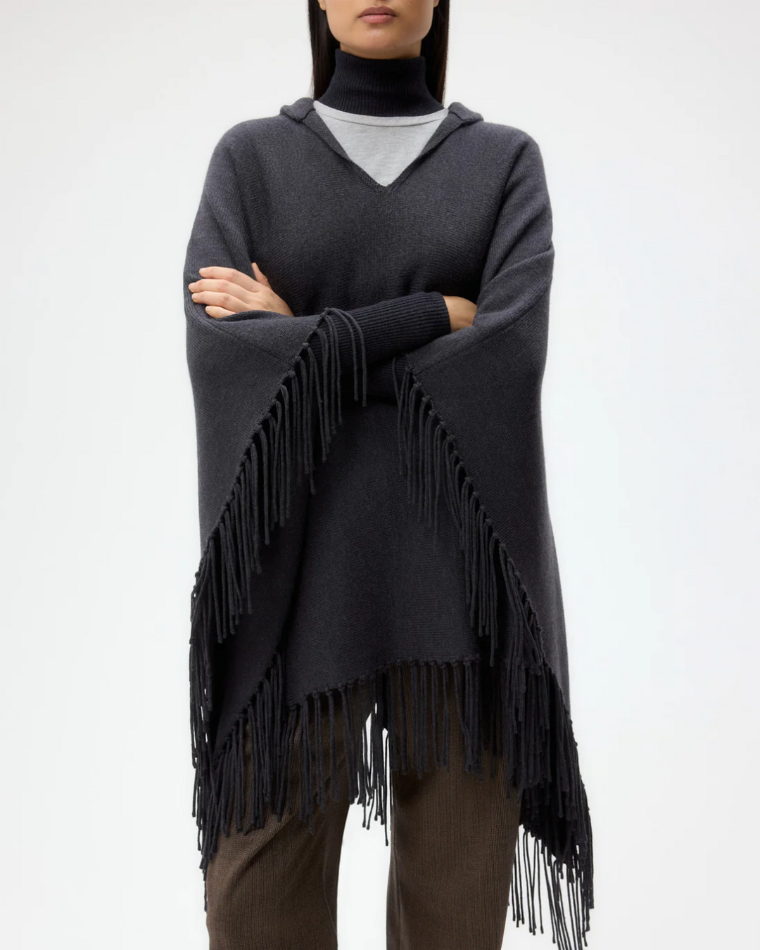 Take Me Home Poncho | Charcoal Grey