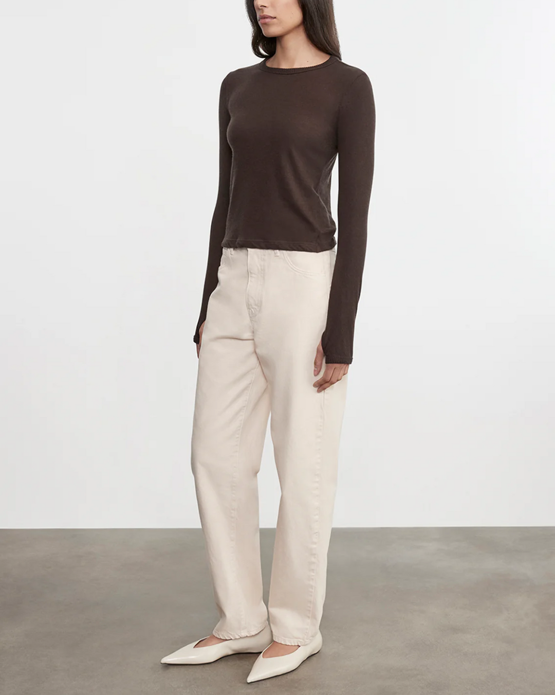 Cashmere Classic L/S Crew | Dark Brown