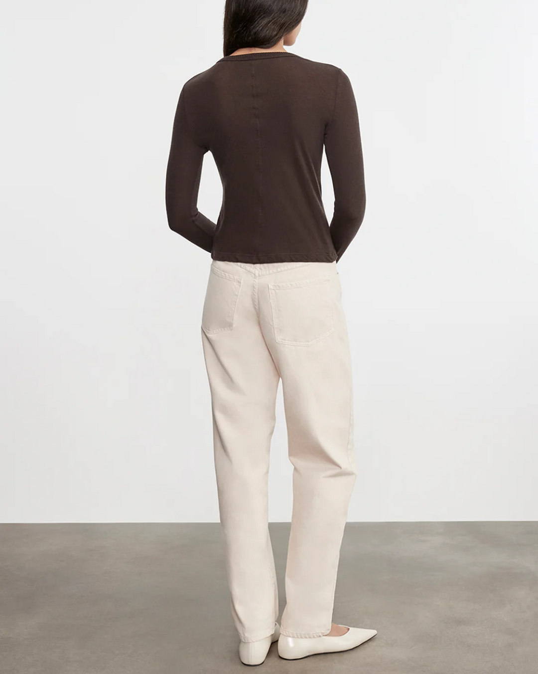Cashmere Classic L/S Crew | Dark Brown