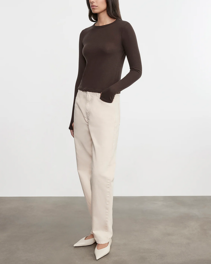 Cashmere Classic L/S Crew | Dark Brown