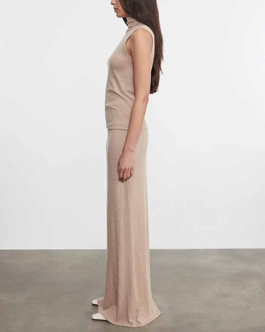 Cashmere Bias Skirt | Khaki