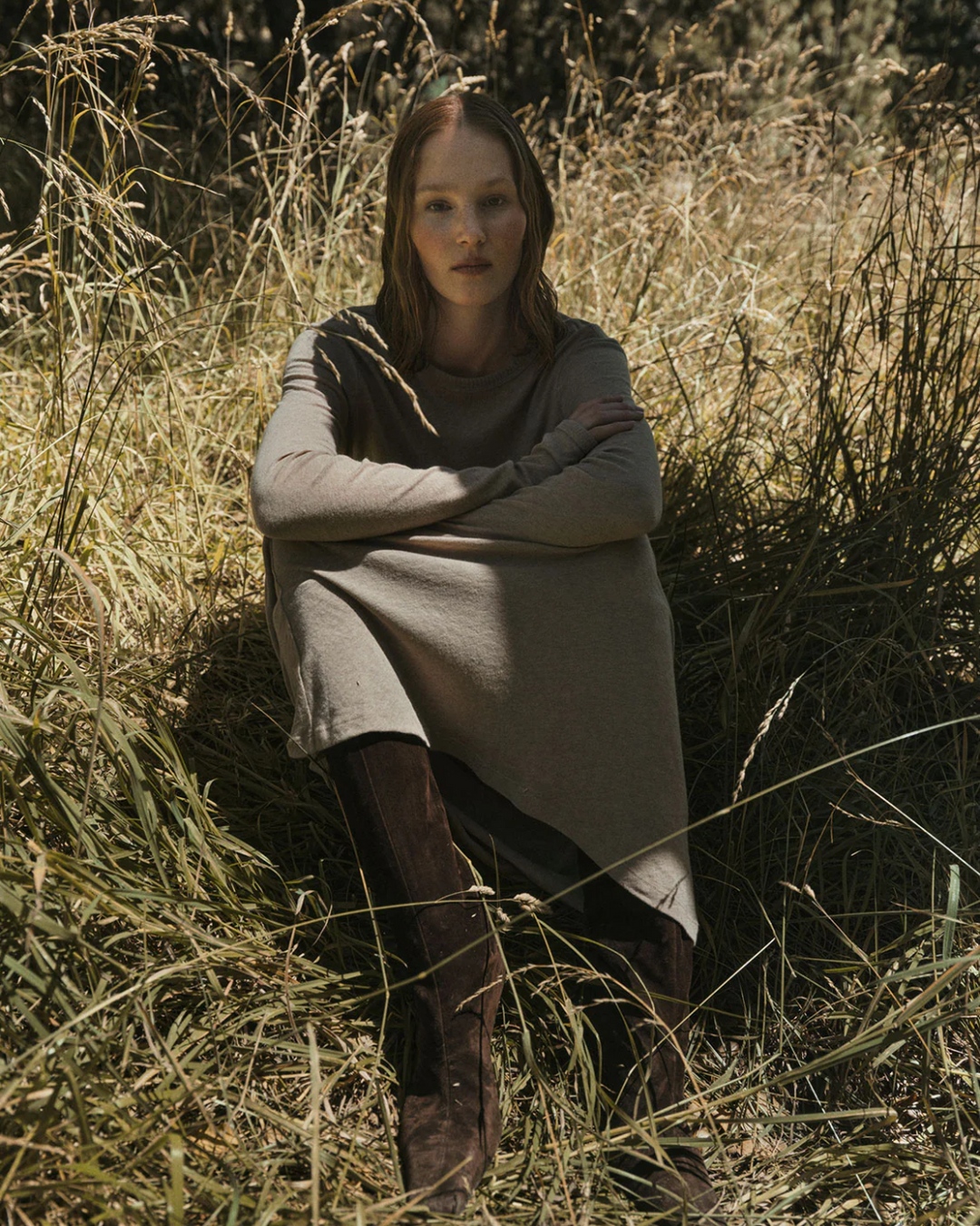 Cashmere Bias Skirt | Khaki