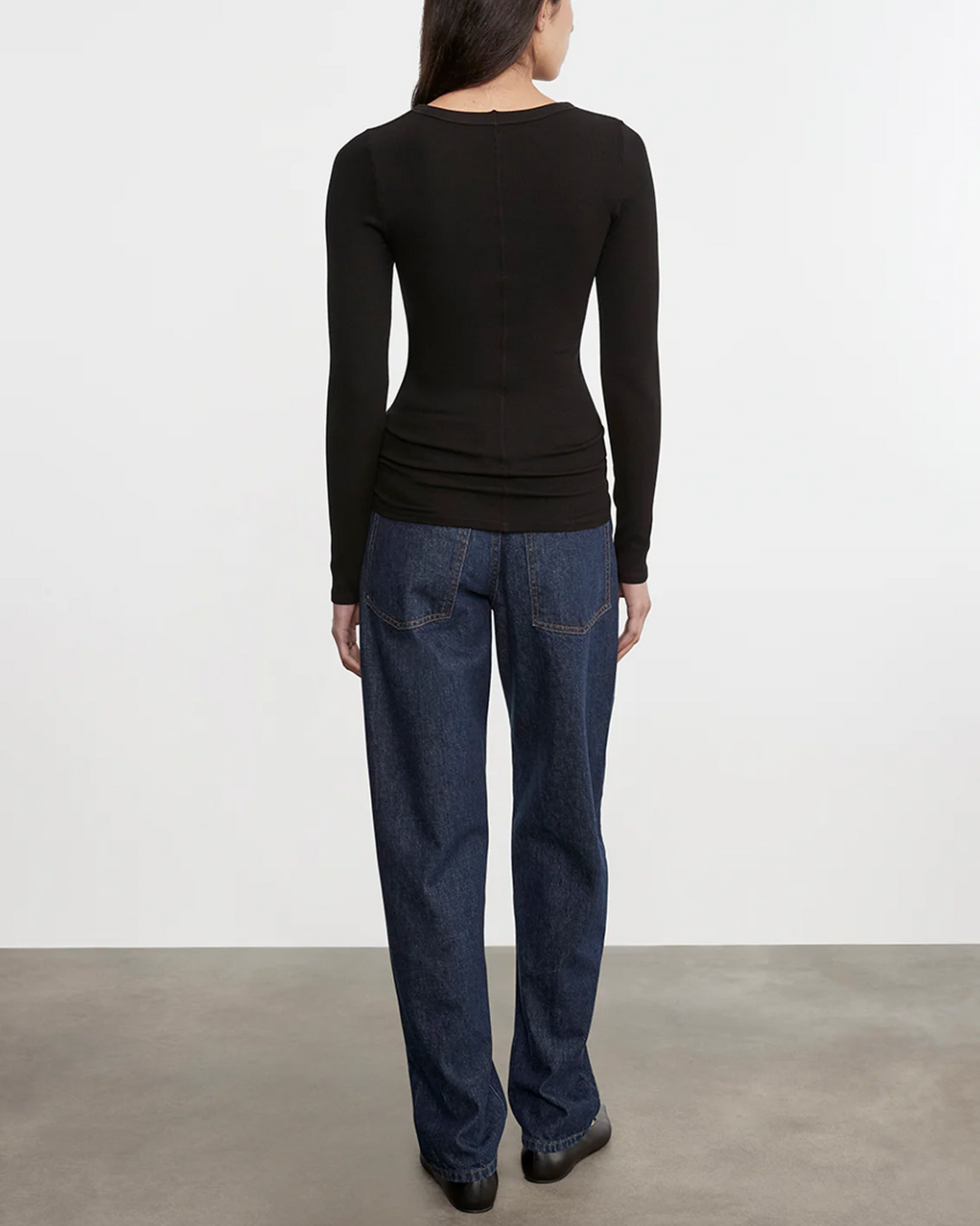 Silk Knit L/S Crew | Black